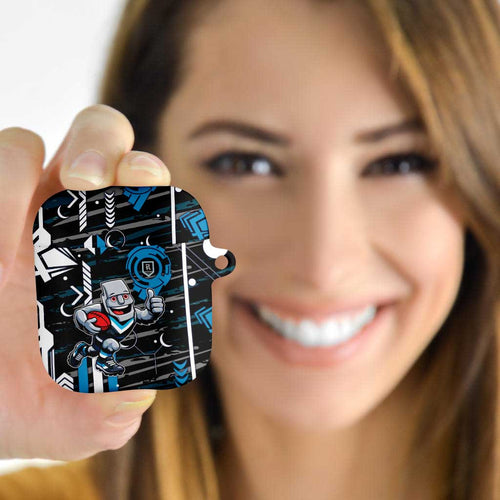 Port Adelaide Power AirPods Case Mascot Cartoon Football Illustration Style