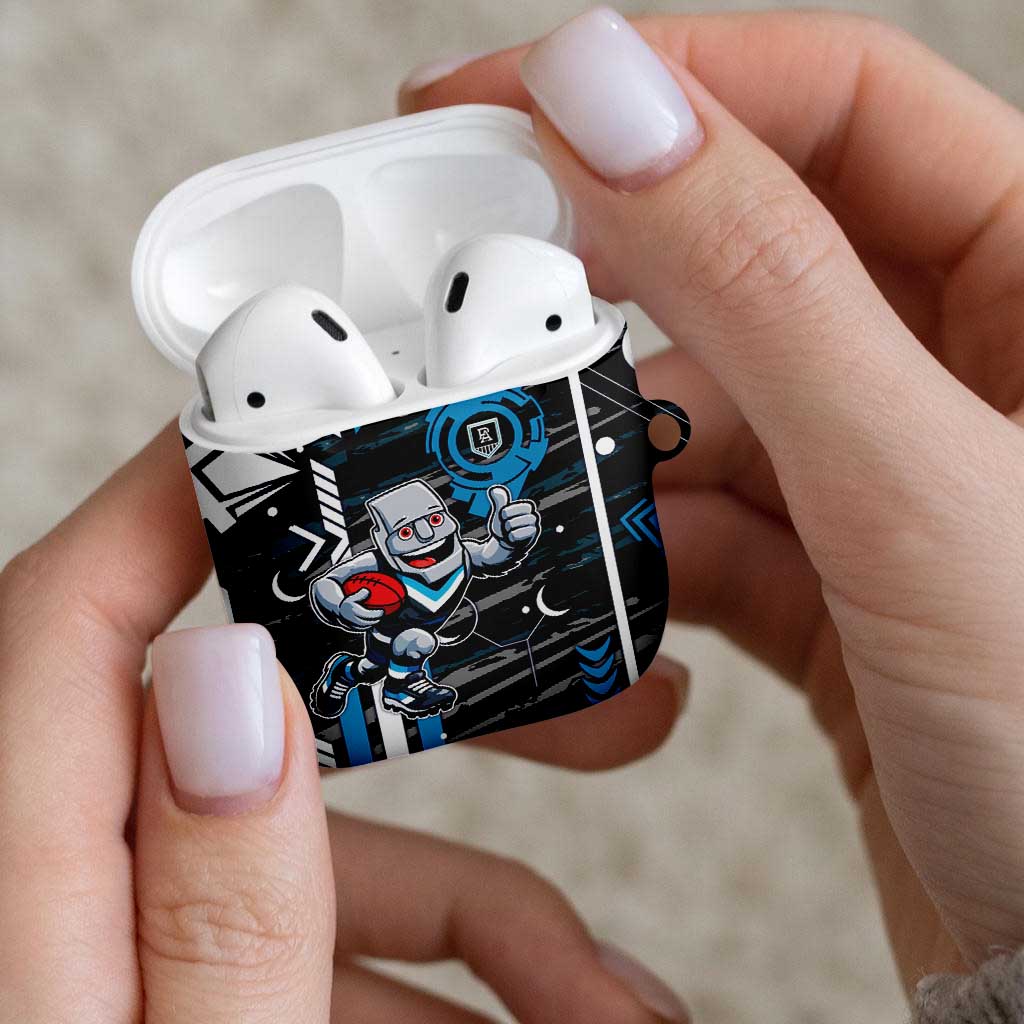 Port Adelaide Power AirPods Case Mascot Cartoon Football Illustration Style
