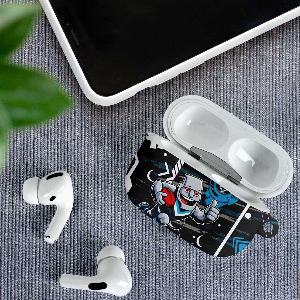 Port Adelaide Power AirPods Case Mascot Cartoon Football Illustration Style