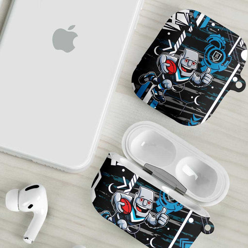 Port Adelaide Power AirPods Case Mascot Cartoon Football Illustration Style