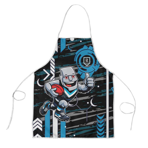 Port Adelaide Power Apron Mascot Cartoon Football Illustration Style
