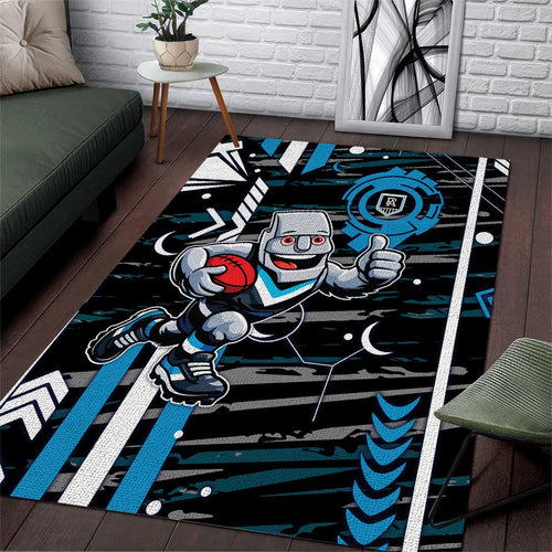 Port Adelaide Power Area Rug Mascot Cartoon Football Illustration Style