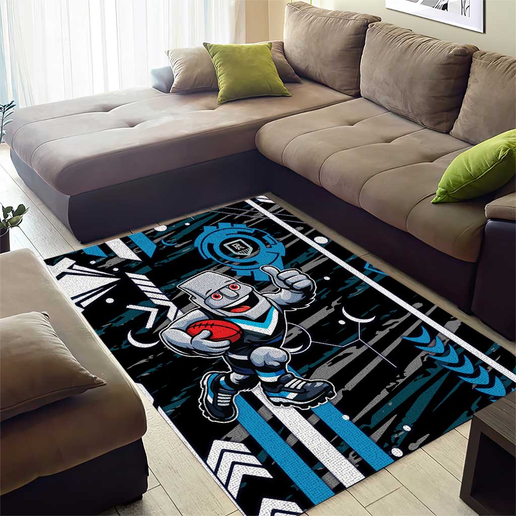 Port Adelaide Power Area Rug Mascot Cartoon Football Illustration Style
