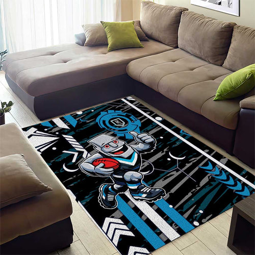 Port Adelaide Power Area Rug Mascot Cartoon Football Illustration Style