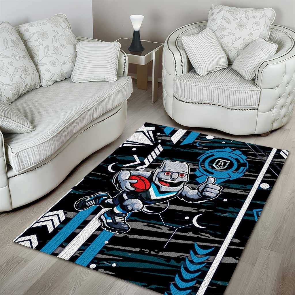 Port Adelaide Power Area Rug Mascot Cartoon Football Illustration Style