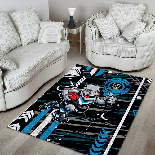 Port Adelaide Power Area Rug Mascot Cartoon Football Illustration Style