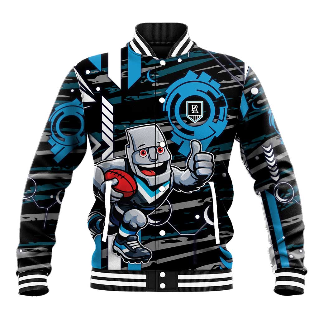Port Adelaide Power Baseball Jacket Mascot Cartoon Football Illustration Style