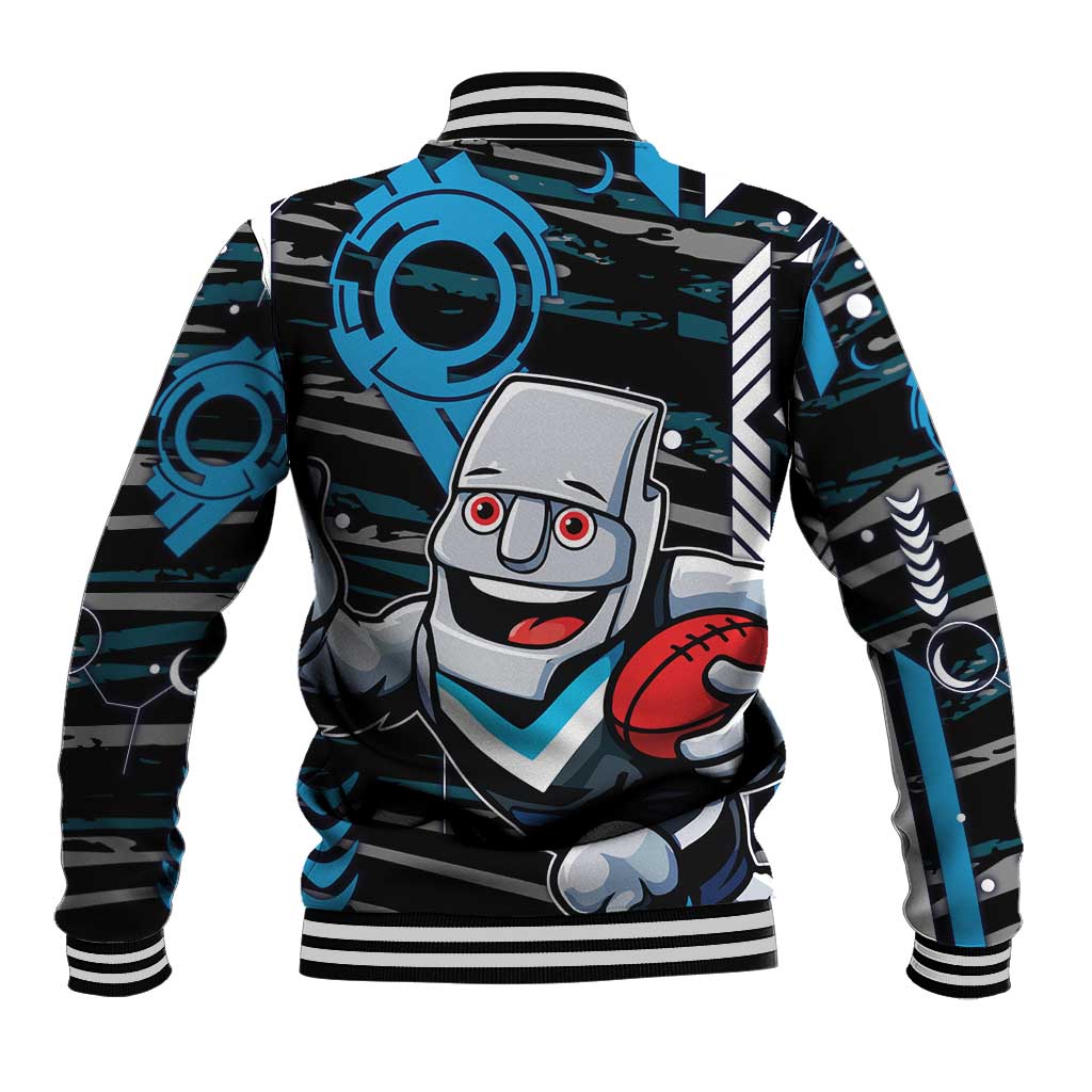 Port Adelaide Power Baseball Jacket Mascot Cartoon Football Illustration Style