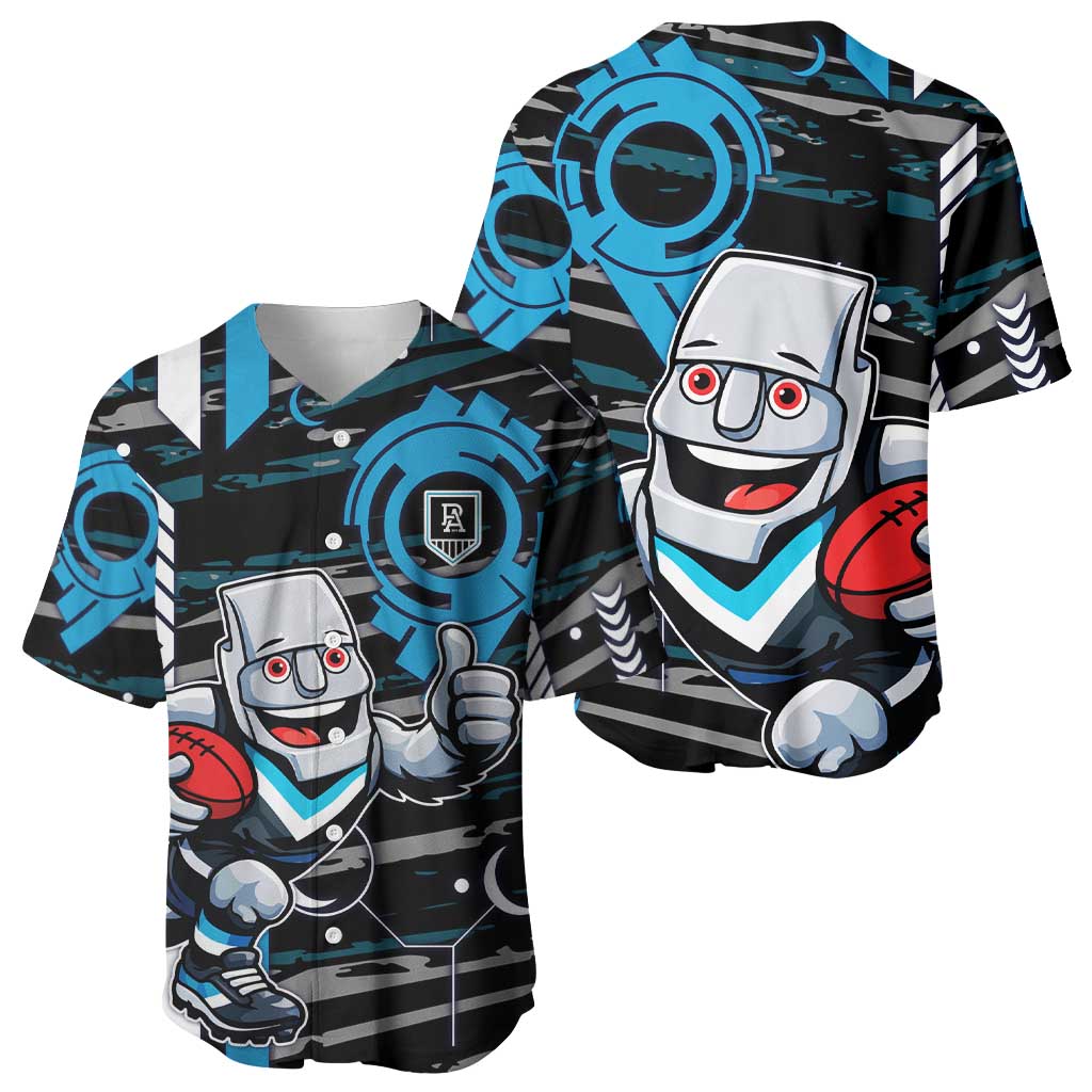 Port Adelaide Power Baseball Jersey Mascot Cartoon Football Illustration Style