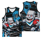 Port Adelaide Power Basketball Jersey Mascot Cartoon Football Illustration Style