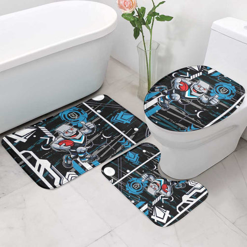 Port Adelaide Power Bathroom Set Mascot Cartoon Football Illustration Style