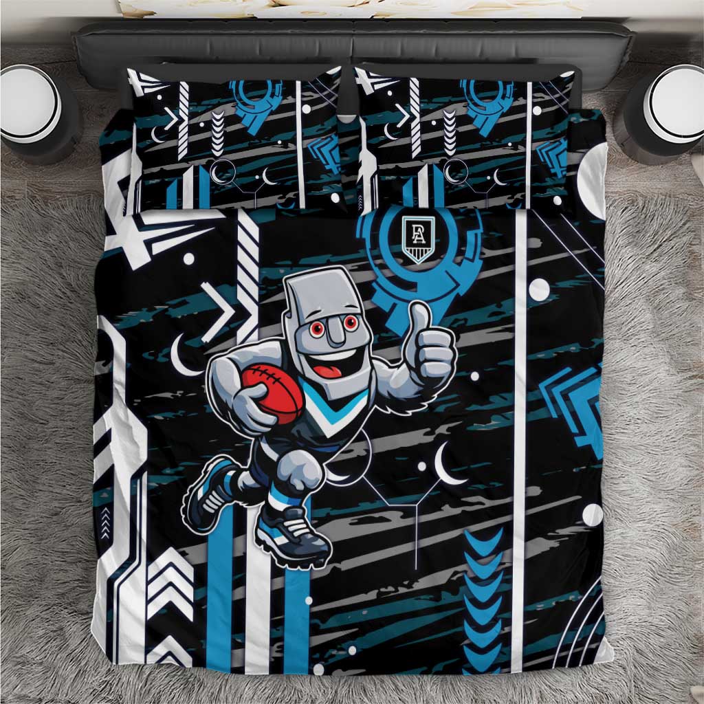 Port Adelaide Power Bedding Set Mascot Cartoon Football Illustration Style