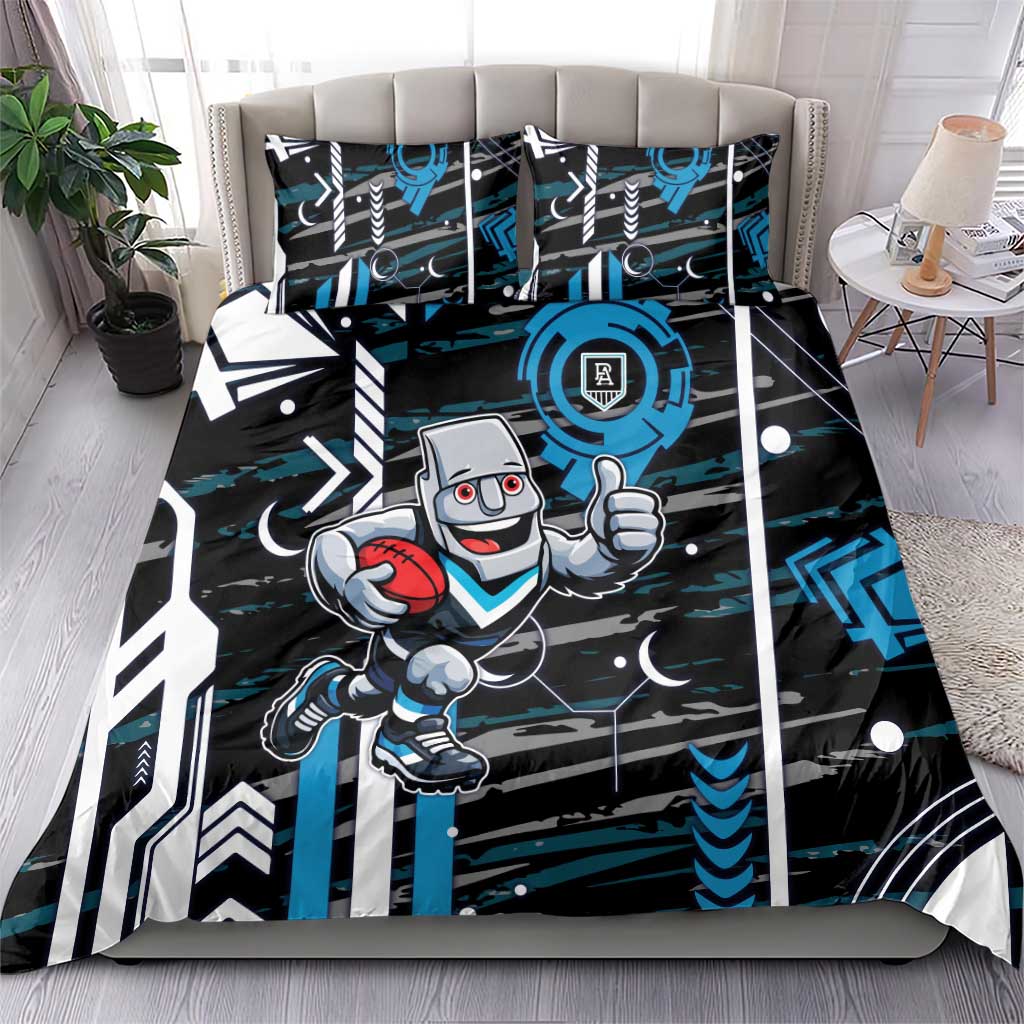 Port Adelaide Power Bedding Set Mascot Cartoon Football Illustration Style