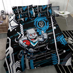 Port Adelaide Power Bedding Set Mascot Cartoon Football Illustration Style