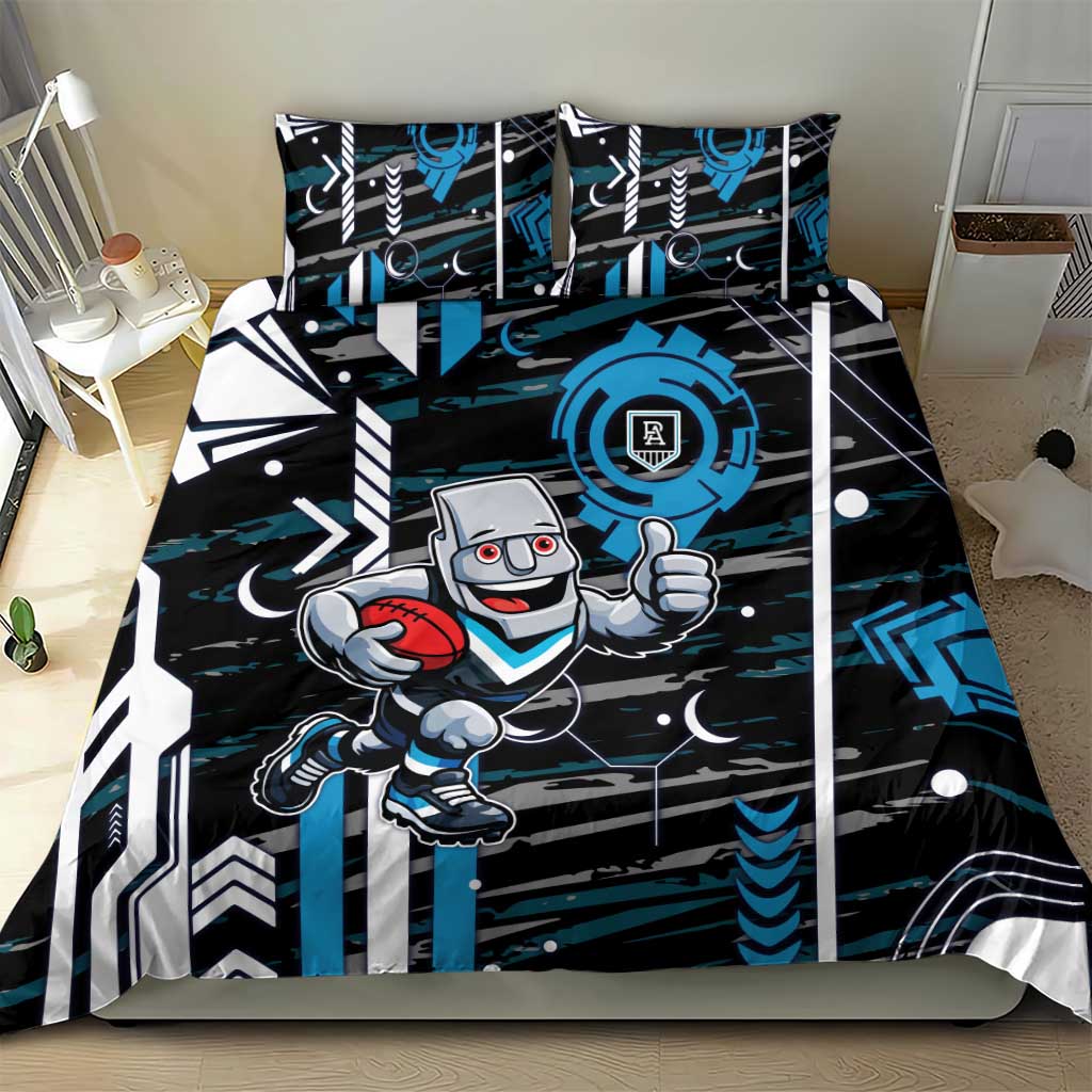Port Adelaide Power Bedding Set Mascot Cartoon Football Illustration Style