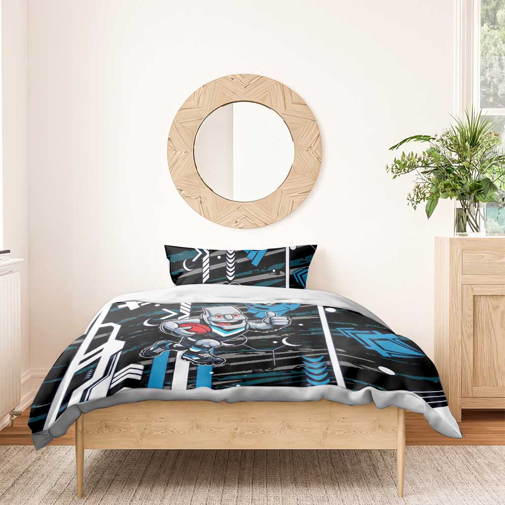 Port Adelaide Power Bedding Set Mascot Cartoon Football Illustration Style