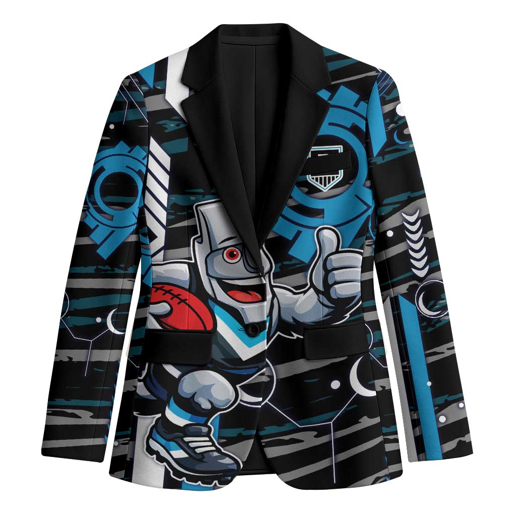 Port Adelaide Power Blazer Mascot Cartoon Football Illustration Style