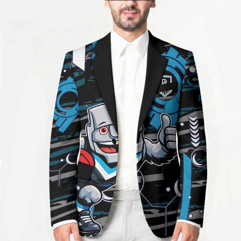 Port Adelaide Power Blazer Mascot Cartoon Football Illustration Style