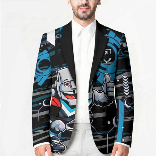 Port Adelaide Power Blazer Mascot Cartoon Football Illustration Style