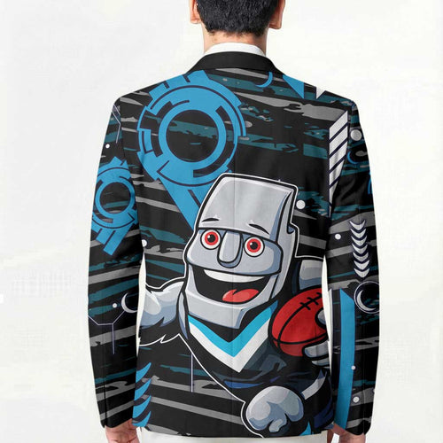 Port Adelaide Power Blazer Mascot Cartoon Football Illustration Style