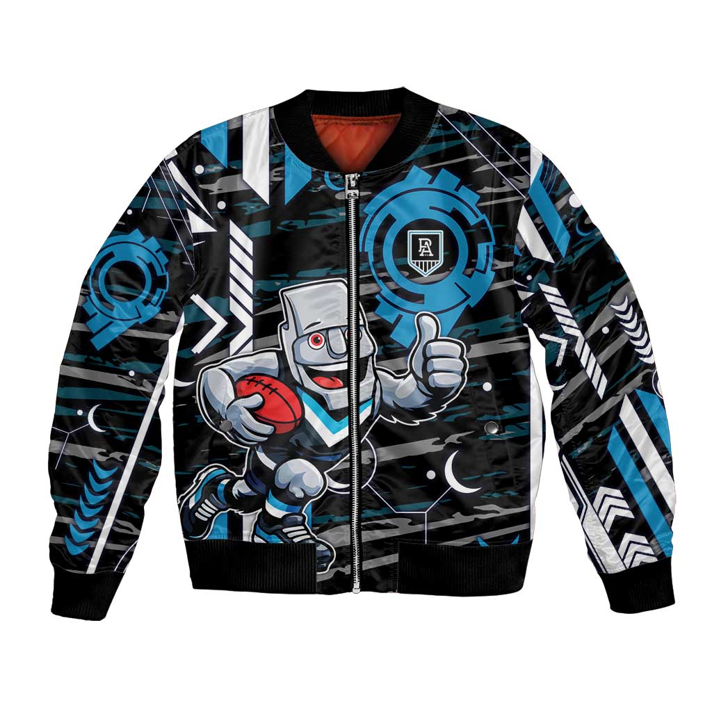 Port Adelaide Power Bomber Jacket Mascot Cartoon Football Illustration Style
