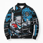 Port Adelaide Power Bomber Puffer Jacket Mascot Cartoon Football Illustration Style