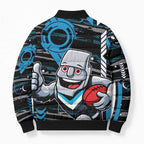Port Adelaide Power Bomber Puffer Jacket Mascot Cartoon Football Illustration Style