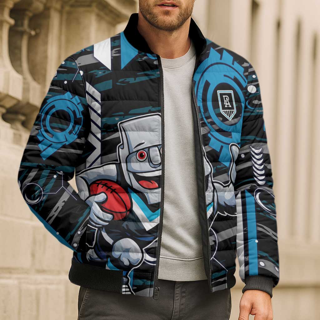 Port Adelaide Power Bomber Puffer Jacket Mascot Cartoon Football Illustration Style