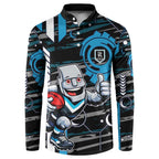 Port Adelaide Power Button Sweatshirt Mascot Cartoon Football Illustration Style