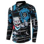 Port Adelaide Power Button Sweatshirt Mascot Cartoon Football Illustration Style