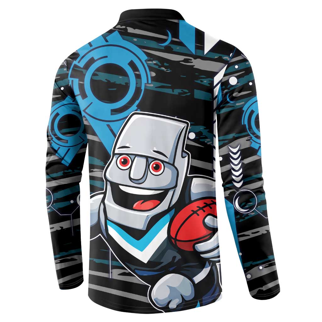 Port Adelaide Power Button Sweatshirt Mascot Cartoon Football Illustration Style