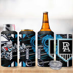 Port Adelaide Power 4 in 1 Can Cooler Tumbler Mascot Cartoon Football Illustration Style