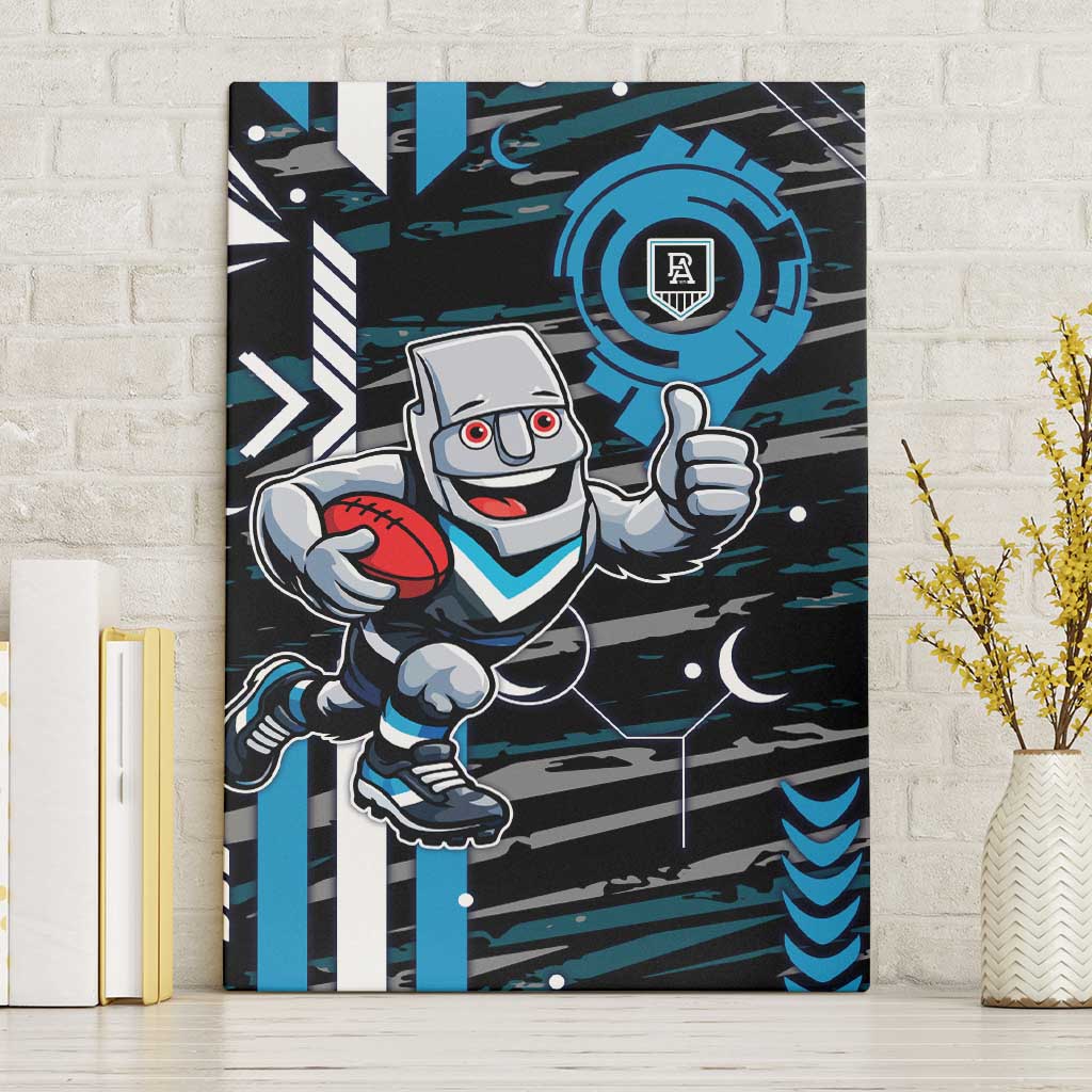 Port Adelaide Power Canvas Wall Art Mascot Cartoon Football Illustration Style