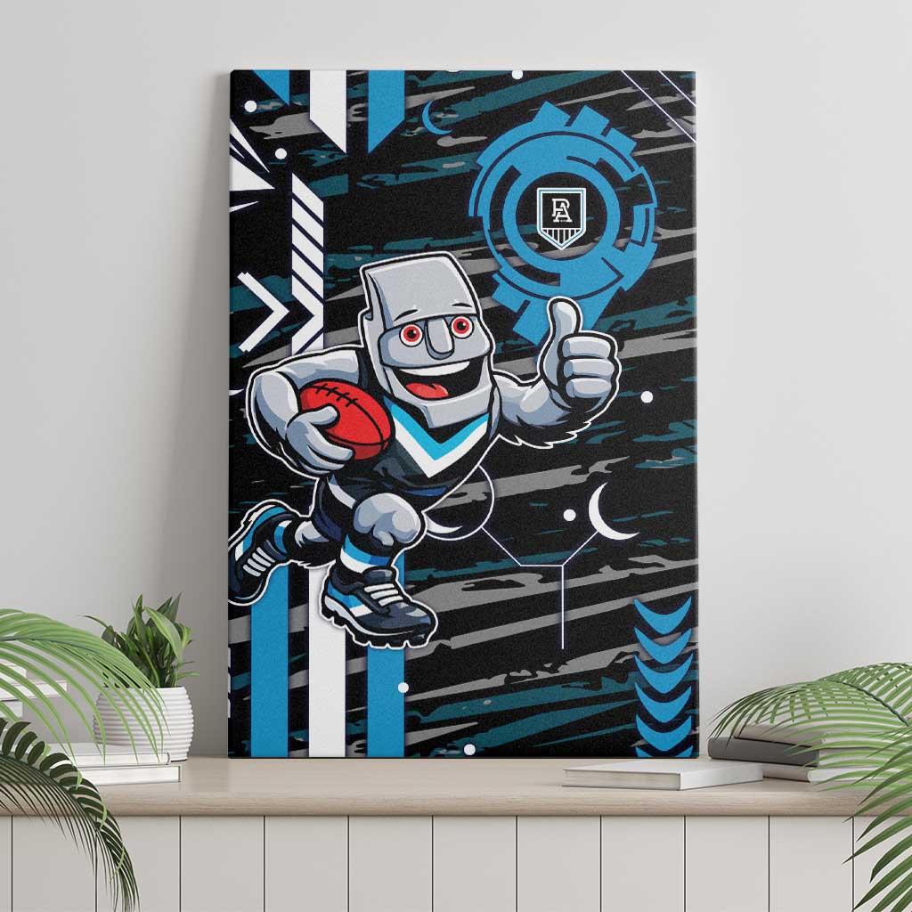 Port Adelaide Power Canvas Wall Art Mascot Cartoon Football Illustration Style