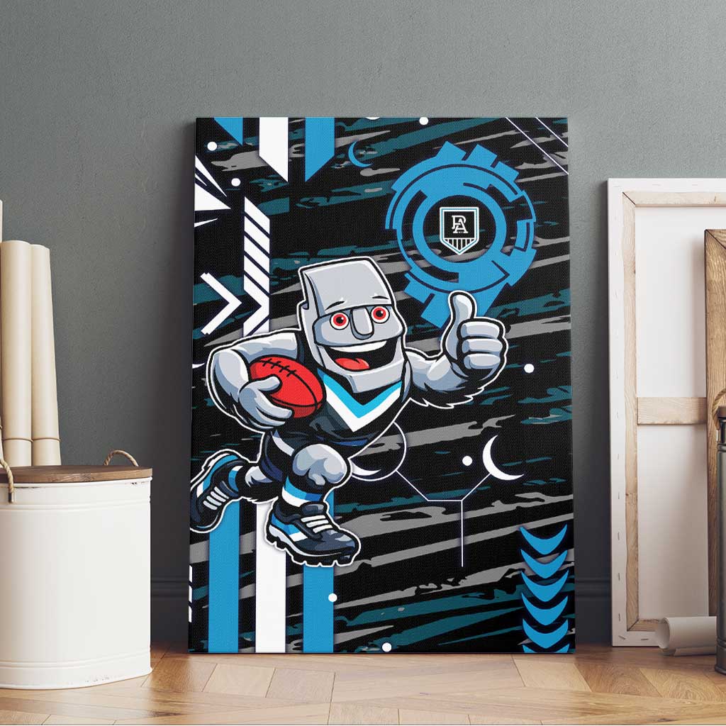 Port Adelaide Power Canvas Wall Art Mascot Cartoon Football Illustration Style