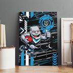 Port Adelaide Power Canvas Wall Art Mascot Cartoon Football Illustration Style