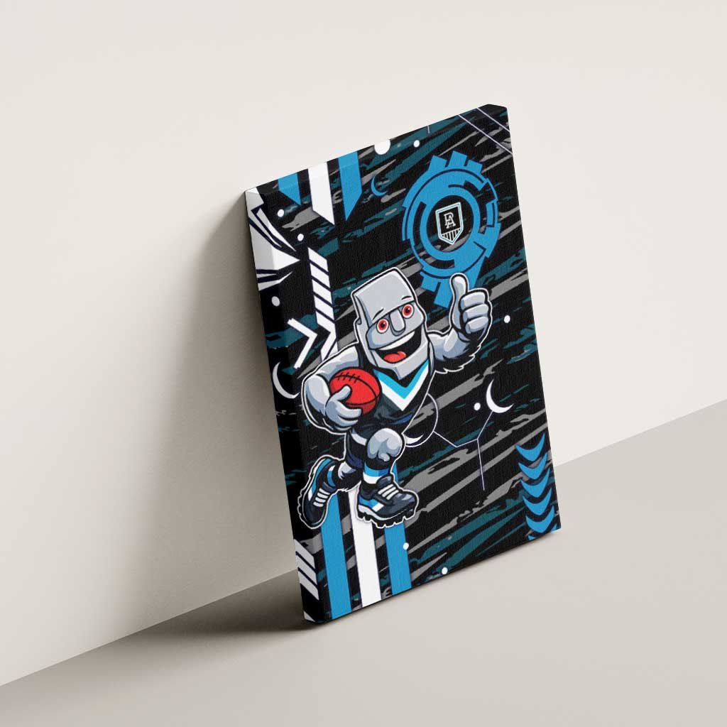 Port Adelaide Power Canvas Wall Art Mascot Cartoon Football Illustration Style