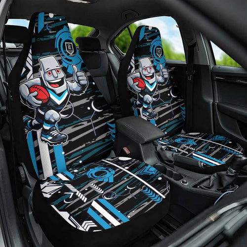 Port Adelaide Power Car Seat Cover Mascot Cartoon Football Illustration Style