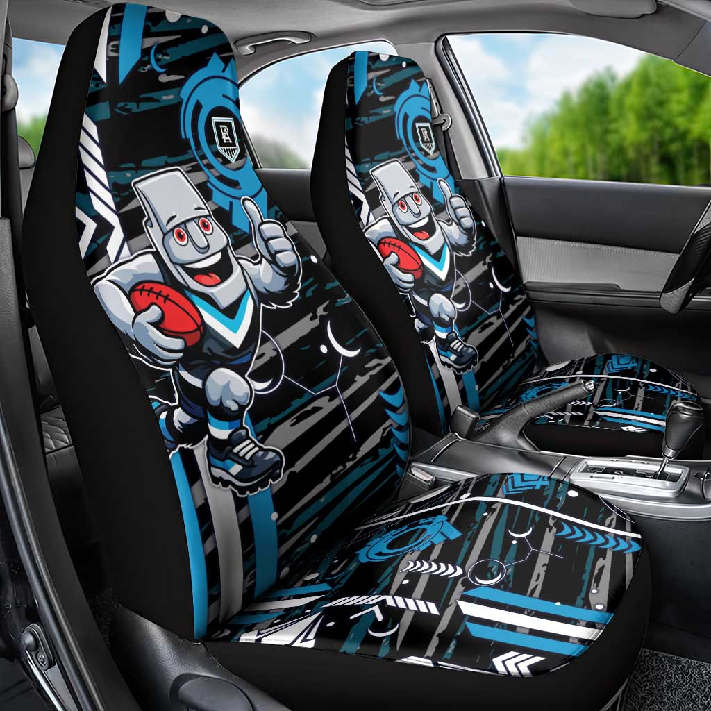 Port Adelaide Power Car Seat Cover Mascot Cartoon Football Illustration Style