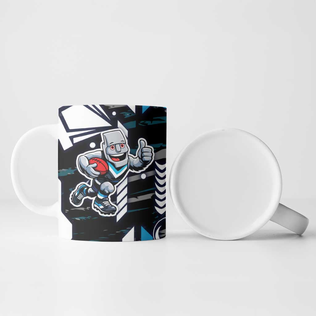 Port Adelaide Power Ceramic Mug Mascot Cartoon Football Illustration Style