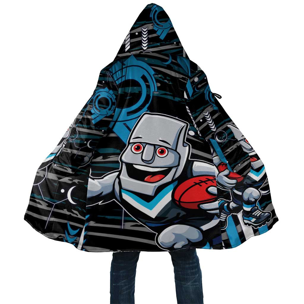 Port Adelaide Power Cloak Mascot Cartoon Football Illustration Style