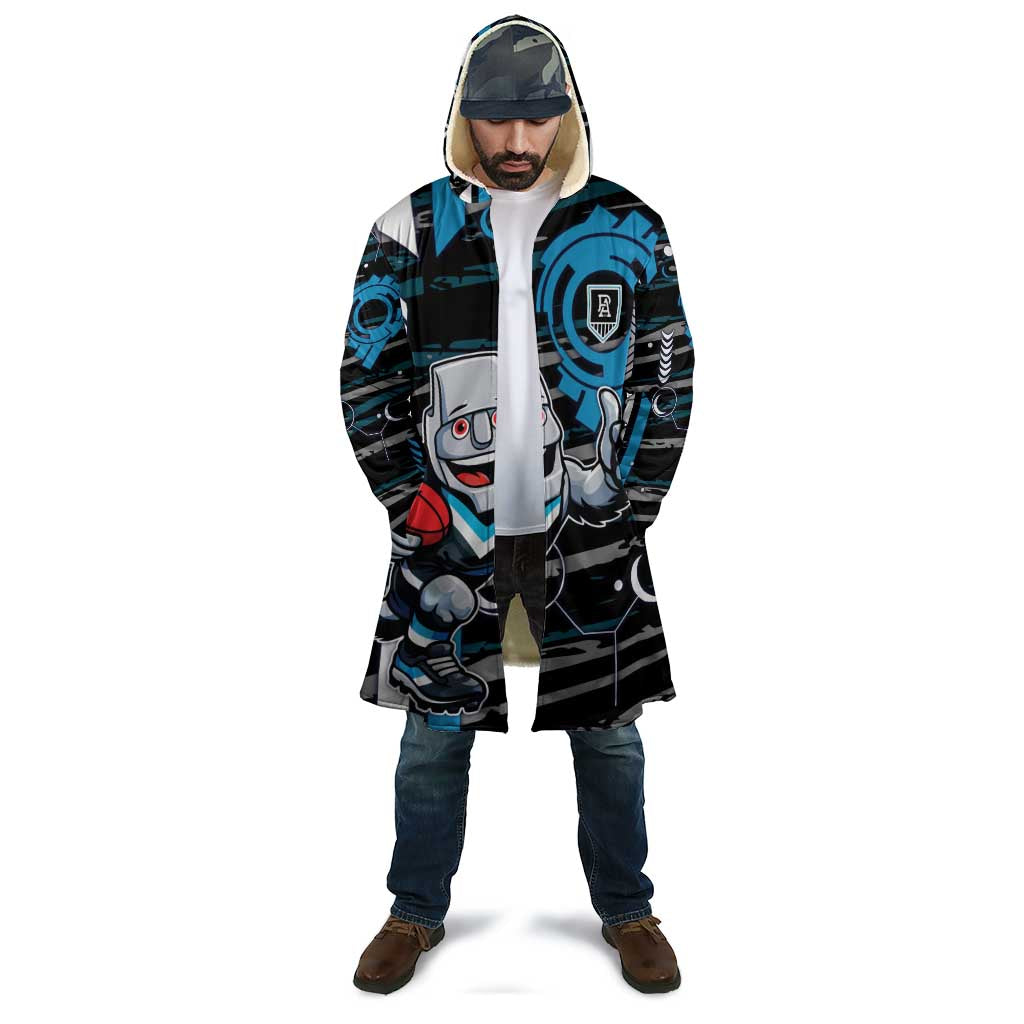 Port Adelaide Power Cloak Mascot Cartoon Football Illustration Style