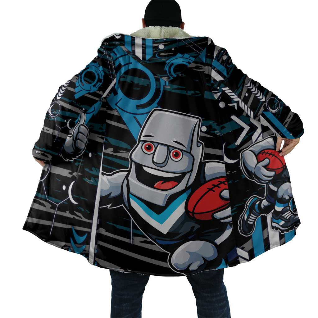 Port Adelaide Power Cloak Mascot Cartoon Football Illustration Style