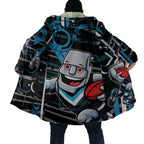 Port Adelaide Power Cloak Mascot Cartoon Football Illustration Style