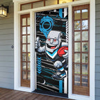 Port Adelaide Power Door Cover Mascot Cartoon Football Illustration Style