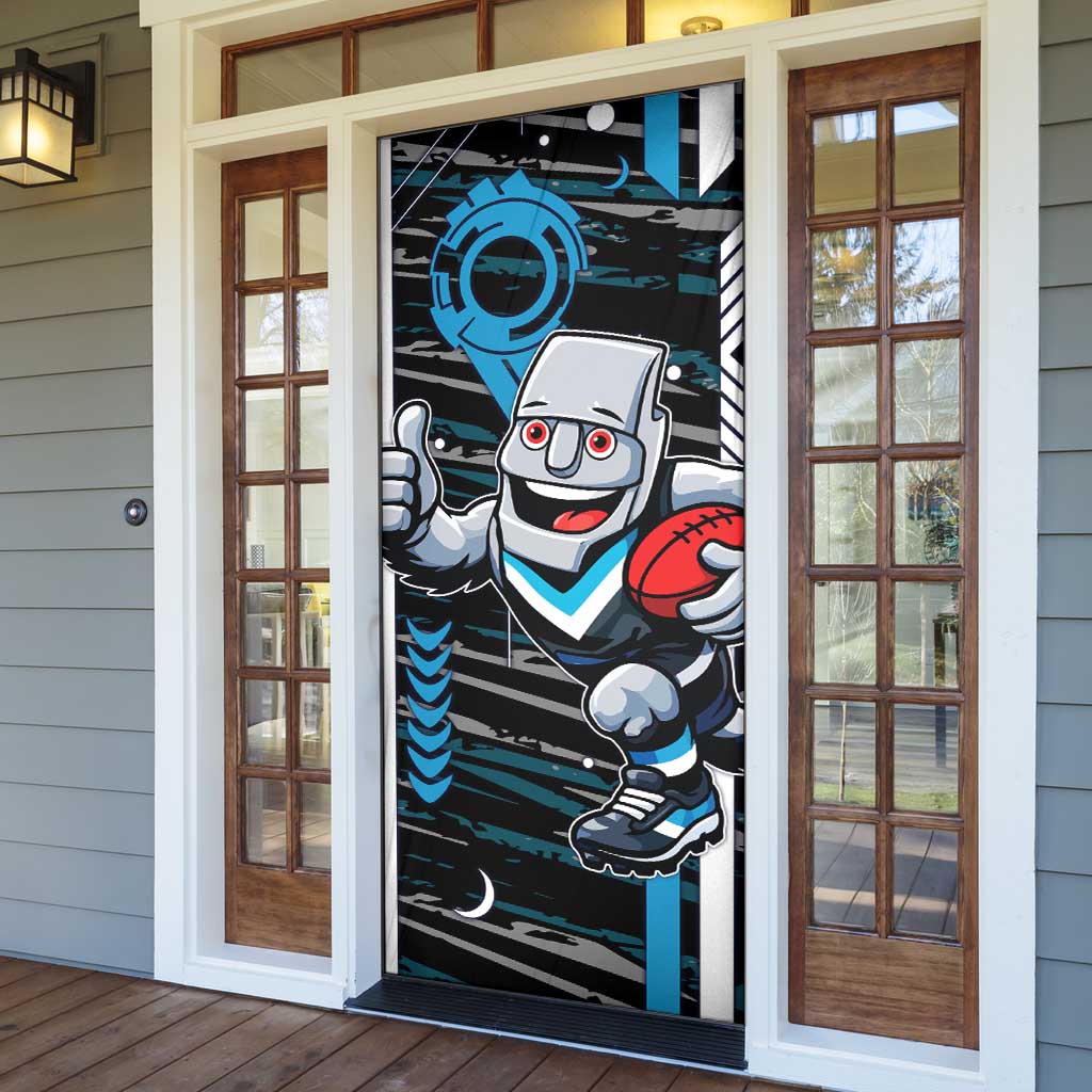 Port Adelaide Power Door Cover Mascot Cartoon Football Illustration Style