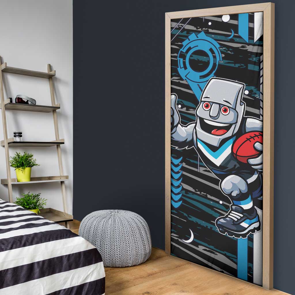 Port Adelaide Power Door Cover Mascot Cartoon Football Illustration Style