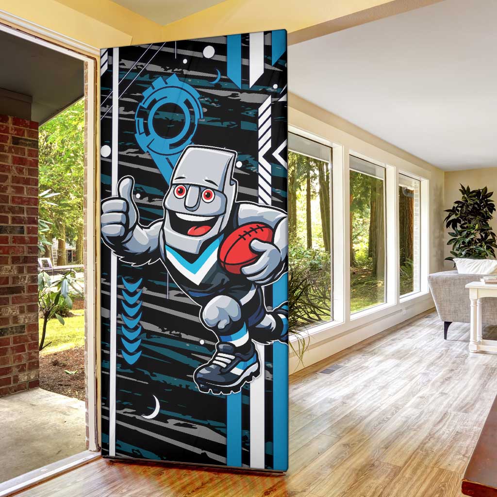 Port Adelaide Power Door Cover Mascot Cartoon Football Illustration Style