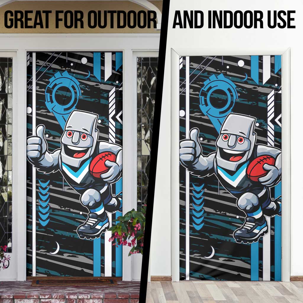 Port Adelaide Power Door Cover Mascot Cartoon Football Illustration Style