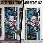Port Adelaide Power Door Cover Mascot Cartoon Football Illustration Style